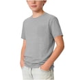thumbnail image 2 of Vornjynx Boys Short Sleeve T-Shirt Crew Neck with Pocket Short Sleeve Casual Summer Comfort Tee Gray Size 8, 2 of 8