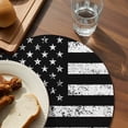 thumbnail image 3 of Black American Flag Round Placemats Set of 6 for Dinning Tables, Heat-proof Braided Table Mats 15 Inch, Vintage USA Flag Washable Place Mat for Kitchen Restaurant Party Decor Supplies Table Setting, 3 of 9