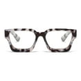 thumbnail image 2 of 5 Pairs of Grey Tortoiseshell Thick Oversize Square Candy Color Reading Glasses 4.00 for Women and Men, Stylish Blue Light Blocking Spring Hinge Readers +4.00, 2 of 5