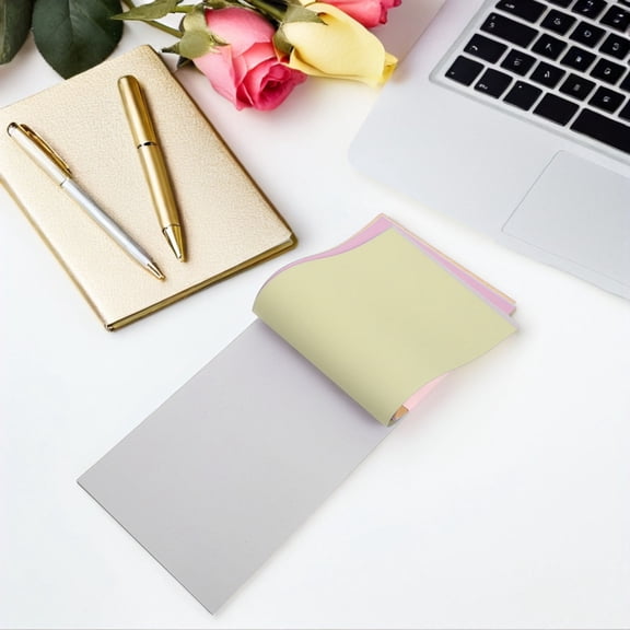 MLINS 3 Books Copy Notepad Triple-Part Auto-Replicating Receipt Book Blank Design For Versatile Use Portable And Easy To Store Writing Page For Restaurants (A5)