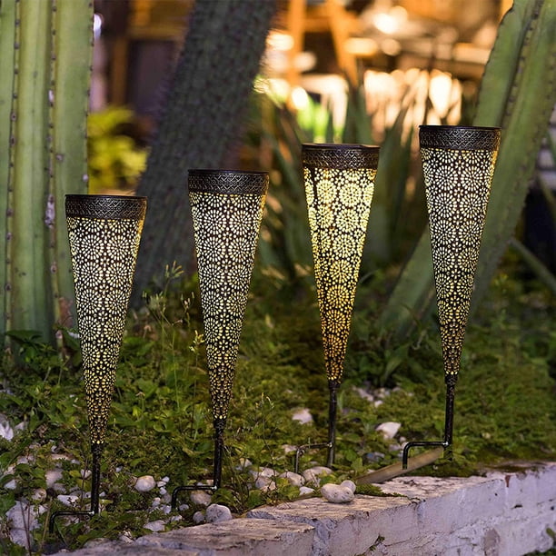 Paquete De 2 Luces Solares Para Caminos De Jardín Al Aire Libre, Estacas Decorativas Impermeables Para Pasarela, Patio, Césped | Bodega Aurrera En Línea