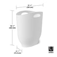 thumbnail image 2 of Umbra 2.4 gal Harlo Plastic Slim Open Top Bathroom Trash Can, White, 2 of 12