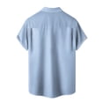 thumbnail image 3 of Short Sleeve Button Shirt Men'S Casual Short Sleeve Shirt Loose Shirt With PocketL, 3 of 4