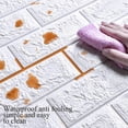 thumbnail image 3 of 10pcs Self Adhesive 3D Brick Tile Sticker Wallpaper, Waterproof Foam Brick Wall Panels, Fireplace Bedroom TV Wall Stickers -35cmx38.5cm, 3 of 5