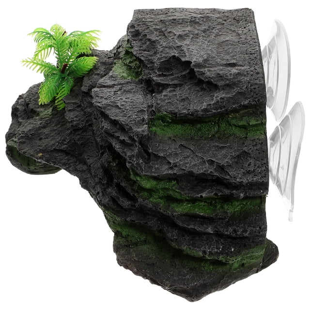 IFANLANDOR 1Pcs Turtle Basking Platform Resin Black Climbing Decor for Pet Care