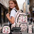 thumbnail image 2 of Yspwyqan Backpack Set Kids Girls, Strawberry Cow 4 Piece Backpack Lunchbox Set with Pencil Case, 17 Inch Lightweight Padded Straps Bookbag with Multi-Pocket for Elementary School, 2 of 7