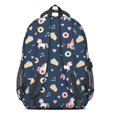 thumbnail image 3 of Unicorn and Donut Blue Pattern Backpack for School, Cute School Bag with Adjustable Shoulder Straps and Padded Back, 16.9"x12.6"x5.9", 3 of 5