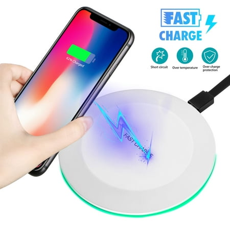 Wireless Fast Charger, EEEKit Portable Cordless Qi Charging Stand Pad Compatible with Samsung Galaxy S10+/S10/S9S9+/Note9, iPhone 11/11 Pro XS/XR/Max/X/8/8 Plus and More, All Qi-Enabled