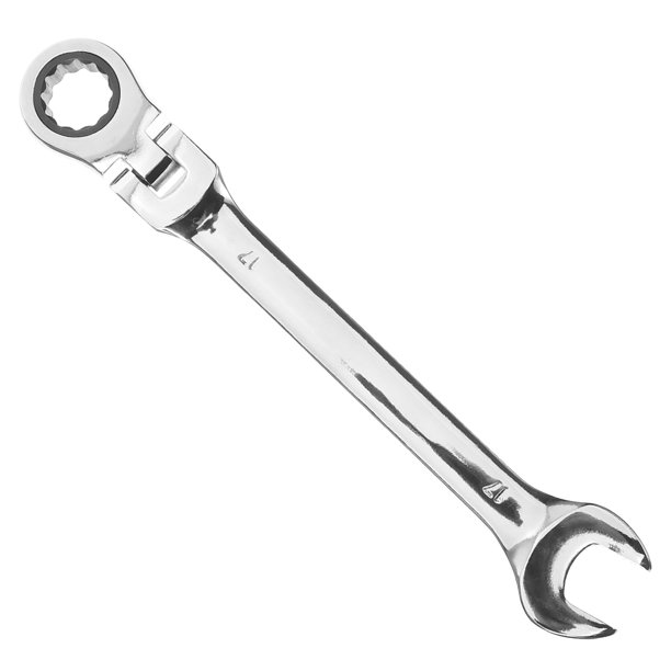Llave de trinquete flexible reversible de 17 mm Combinación de llave de llave de doble cabezal de llave de llave de doble cabezal 17 mm