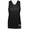 thumbnail image 1 of ASI 163.420.S Ladies Tricot Mesh Reversible 2.0 Jersey, Black & White - Small, 1 of 1