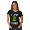 thumbnail image 4 of Funny Halloween Let Me Be Frank Womens Fitted Plus Size Graphic Tee Brisco Brands 3X, 4 of 5