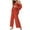 Orange, variant on Elainilye Fashion Pajamas for Women Set Vests Three Piece Set Strips Wearing Long Pants Pajamas Homewear Loungewear,Blue