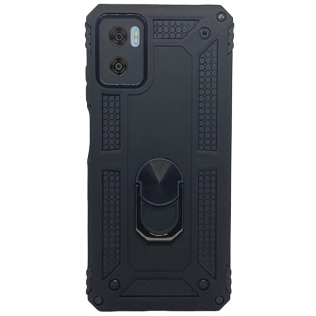 Funda Uso Rudo con Anillo Magnético Para Motorola E22 Negro Cely Vesmir