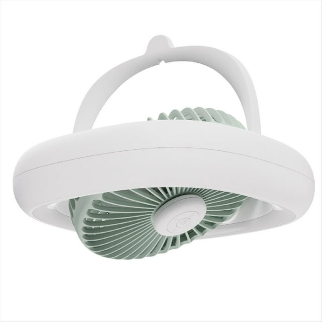 Ventilador de Techo Control Remoto Ventilador Oscilante 7 Pulgadas 4000mah 4 Engranajes y Luz Cálida Lámpara LED Ventilador de Techo de Escritorio USB-A