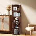 thumbnail image 6 of Maydear 5-Tier Corner Bookshelf Bamboo Corner Bookcase, Mid Century Modern Corner Bookshelf Free Standing Corner Shelf Corner Standing Shelf for Living Room, Bedroom, Home Office, Kitchen (5-Tier), 6 of 8