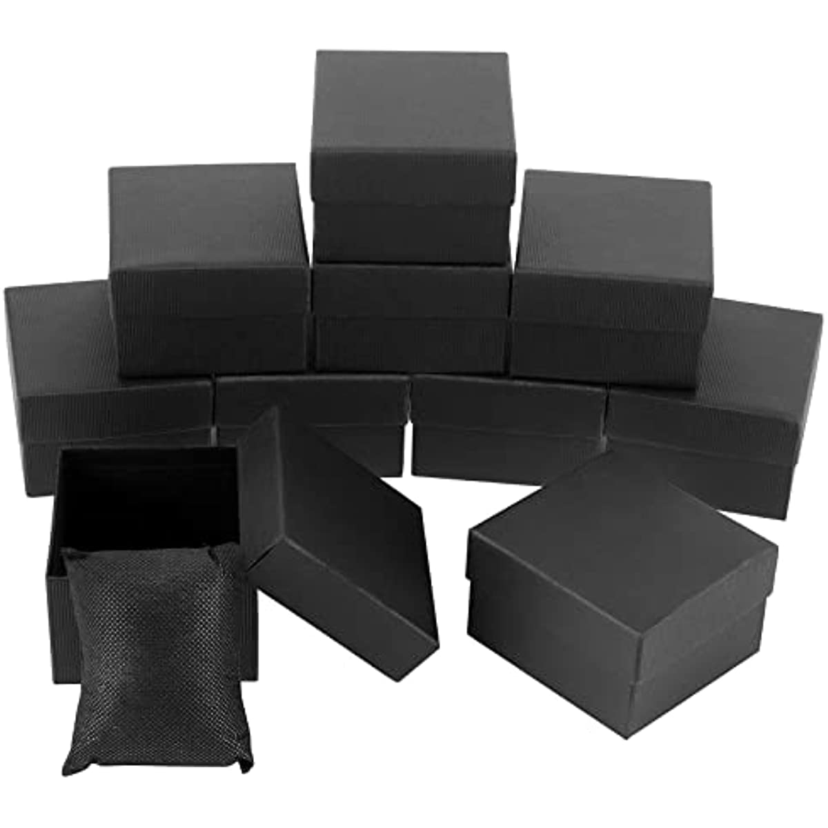 10 Pcs Black Single Watch Box 3.4x3x2 Cardboard Gift Packaging Box