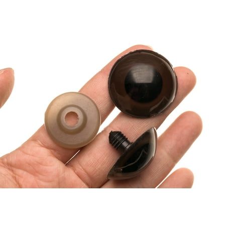 Brown Shank Back Animal Eyes For Dolls And Teddy Bears 33x25mm
