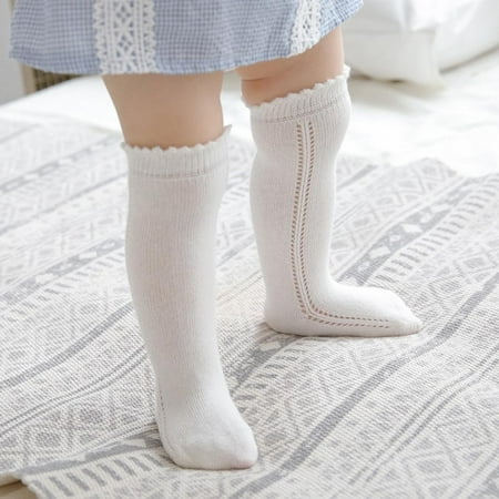 

Baby Girls Boys Knee High Socks Cotton Uniform Socks Tube Ruffled Stockings Newborn Infant Toddler