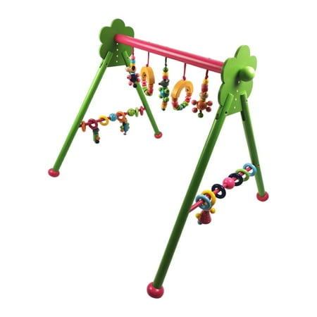 Wooden Foldable Baby Activity Gym Rack Activity Gym Frame with Wooden ...
