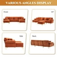 thumbnail image 6 of Rophefx 114" Sectional Sofa for Living Room,Modern Velvet Couch,U-Shaped Sofa with Chaise and Ottoman,Orange, 6 of 10