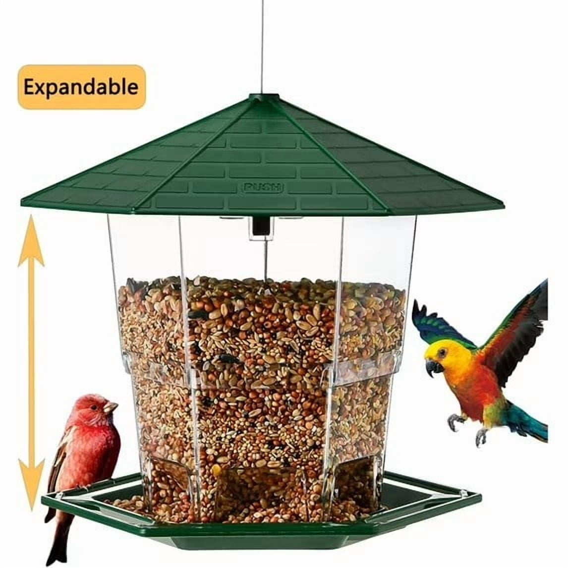 PHANCIR Expandable Bird Feeder, Green Squirrel-Proof photo 1