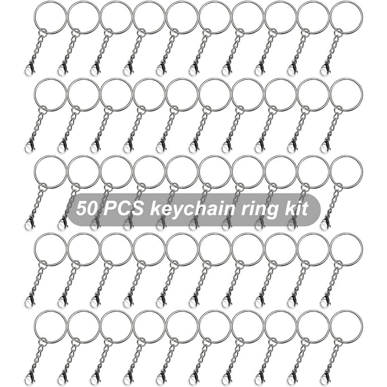90pcs Keychain Making Kit With Key Rings, Chains, Open Jump Rings