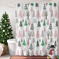thumbnail image 3 of Pink Green Christmas Tree Shower Curtains for Bathroom, Waterproof Fabric Bath Curtains Decor, Bath Tub Curtain Winter Xmas Pine Trees Holiday Decorative Shower Curtain Sets with 12 Hooks, 72x72 Inch, 3 of 8