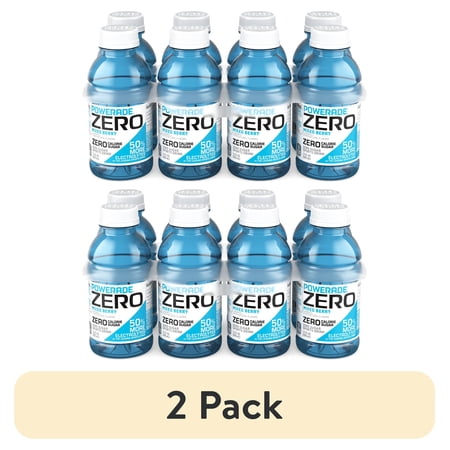 (2 pack) POWERADE Zero Sugar Mixed Berry Electrolyte Sports Drink Bottles, 12 fl oz, 8 Pack