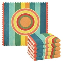 Yayeee 6 Pack Kitchen Dish Cloths for Washing Dishes Soft Absorbent Microfiber Towels, Colorful Stripes