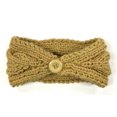thumbnail image 3 of Wrapables® Thick Cable Knit Headband for Teens and Girls, Caramel, 3 of 4