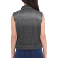 thumbnail image 4 of SKYLINEWEARS Women's Denim Vest Buttoned Washed Denim Vest Sleeveless jean Jacket Chest Flap Pocket, 4 of 4