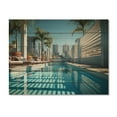 thumbnail image 3 of Designart "Skyscraper Shadows in Turquoise Miami" Cityscapes Print on Natural Pine Wood, 3 of 5