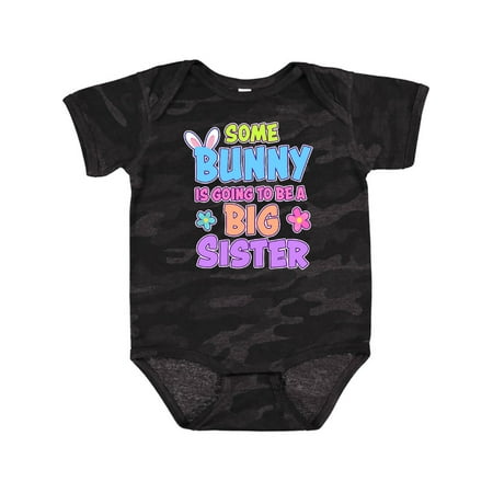 

Inktastic Some Bunny is Going to Be a Big Sister with Bunny Ears and Flowers Gift Baby Girl Bodysuit
