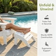 thumbnail image 3 of Folding Adirondack Ottoman set of 2, HDPE Outdoor Adirondack Chair Footrest for Outside Indoor,19.7in W,White(Set of 2), 3 of 7