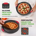 thumbnail image 3 of NutriChef Set de 2 Charolas para Pizza Antiadherentes, Bandejas Redondas de Acero al Carbono de 33cm con Agujeros para Corteza Crujiente, Mangos Ergonómicos, Seguras para Horno y Lavavajill, 3 of 9