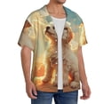thumbnail image 2 of Sikiie Sunshine Golden Cloud Dog Men's Wrinkle Free Untucked Cuban Shirt Business Casual Button Down Shirts Short Sleeve ShirtX-Large, 2 of 5