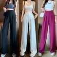 thumbnail image 3 of Pantalones largos holgados e informales con piernas anchas y cintura alta para mujer, de primavera y verano, que adelgazan y cubren el vientre, 3 of 5