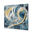 thumbnail image 2 of Designart "Constructing Blue Realms in Blue and Gold II" Abstract Shapes Metal Art Print, 2 of 5