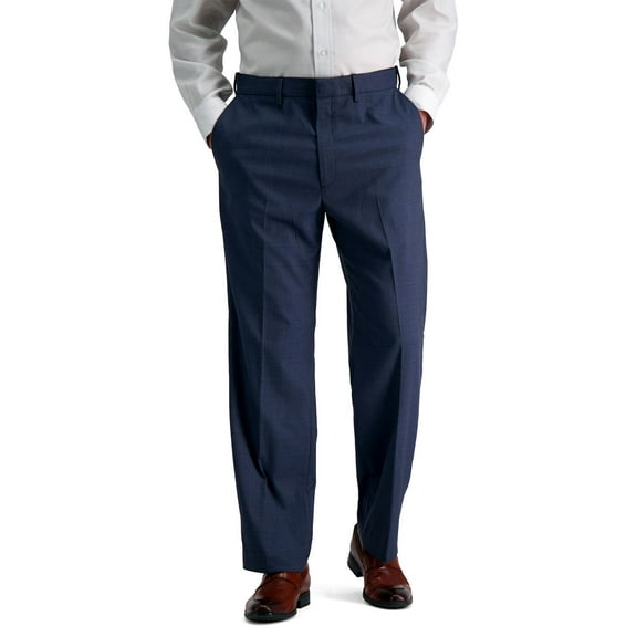 Men's Haggar® Premium Classic-Fit Flat-Front Stretch Suit Pants Color: Blue Heather Size: 40X32
