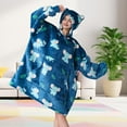 thumbnail image 2 of (2-Pack) THREE POODLE Wearable Blanket Hoodie, Oversized Sherpa Fleece Sweatshirt Blanket with Large Hood and Handy Pocket, A Cozy Gift for Couples & Best Friends, 2 of 8