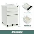 thumbnail image 5 of Topcobe 3-Drawer Mobile File Cabinet Stee with Lock for Home Office, Rolling Storage Organizer with Drawers, White, 5 of 9