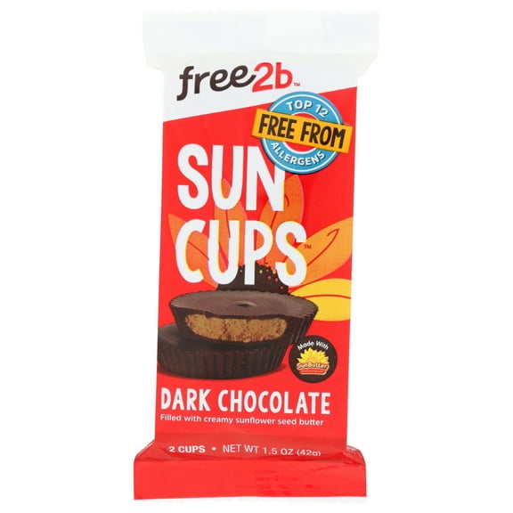 (12 Pack) Sun Cups Dark Chocolate Sunflower Butter Cups, 1.5 oz