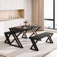 thumbnail image 1 of Kojooin Kitchen Table with Benches, Dining Table Set for 4, Saving Space Dining Room Table Set for Kitchen, Dining Room, Apartment, Sturdy Metal Frame, 1 of 7
