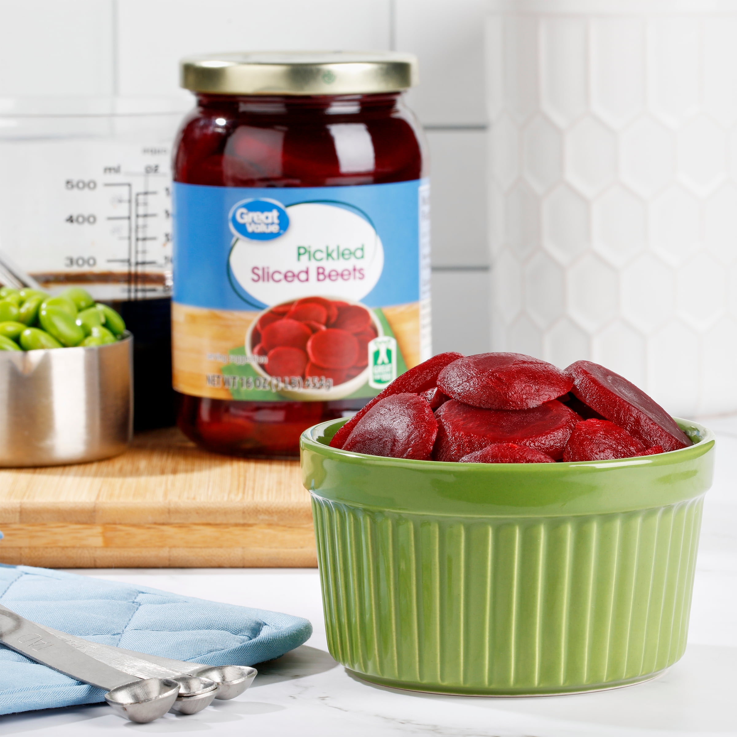 (3 pack) Great Value Pickled Sliced Beets, 16 oz