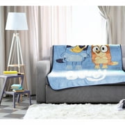 BBC Bluey Again 46 x 60 Blue Throw Blanket, 100% Microfiber