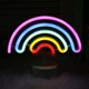 thumbnail image 1 of Decoración de pared con luces LED vibrantes para días festivos, cumpleaños, habitaciones de niños y bodas Letrero de luz de neón de arcoíris, 1 of 6