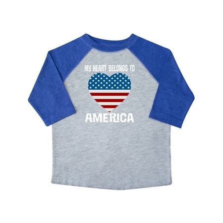 

Inktastic USA Patriotic My Heart Belongs to America Gift Toddler Boy or Toddler Girl T-Shirt