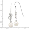 thumbnail image 4 of Sterling Silver Polished Knot 10Mm Glass Pearl Dangle Earrings (Width 10) (Length 54.2) - Jbsp, 4 of 5