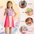 thumbnail image 2 of Benylion Rapunzel Princess Dress With Cape Girls Christmas Birthday Party Cosplay Costume Toddler Ruffle Sleeve Fancy Outfit for 2-3 years, 2 of 6