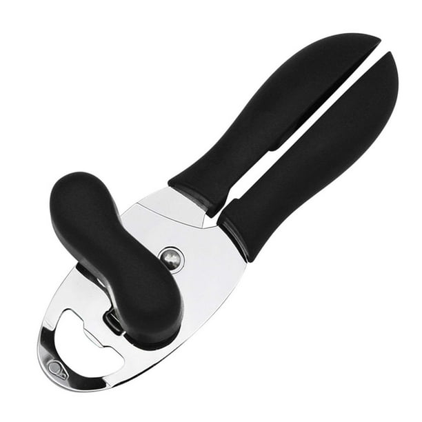 Abrelatas de acero inoxidable para cocina,herramienta manual para abrir tapas con perilla ergonómica de fácil giro para un corte sin esfuerzo.Accesorio doméstico para latas de comida enlatada.